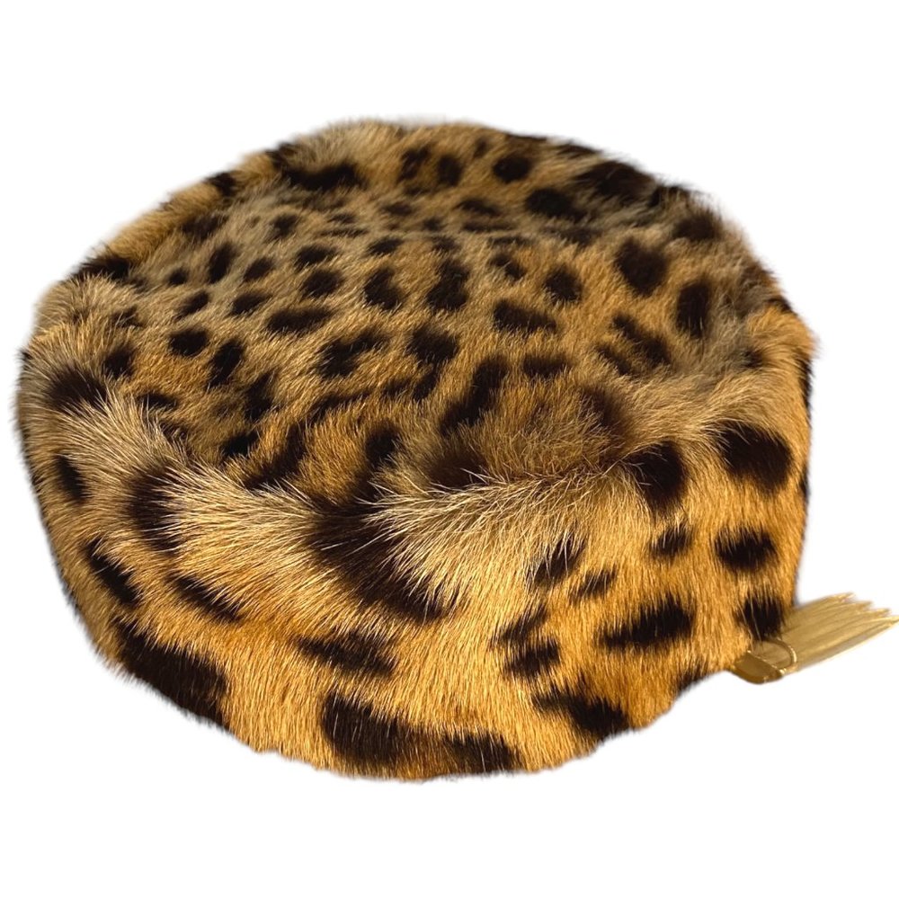 🐆 Vintage 1950s Mr. Marc New York Genuine Fur Pillbox Hat